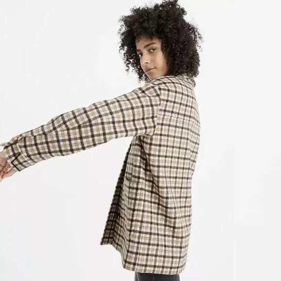 Madewell Plaid Kenwright Jacket Coat Kensington Check Dark Coffee - Picture 2 of 7